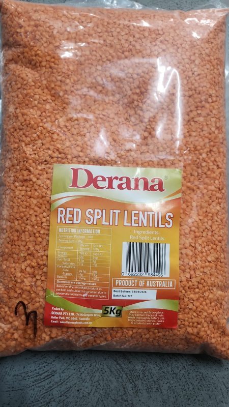 Derana Red Split Lentils – 5kg